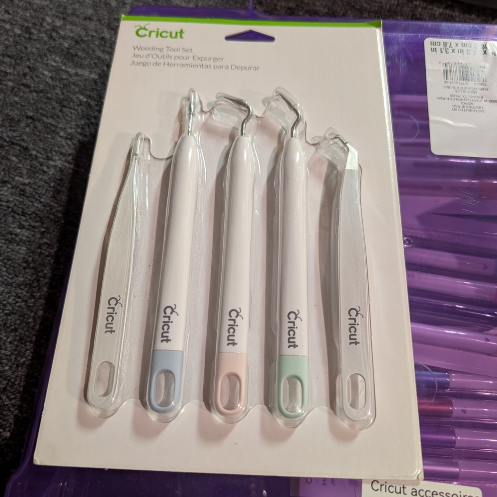Cricut Weeding Tool Set - White, Pink, Blue, Green